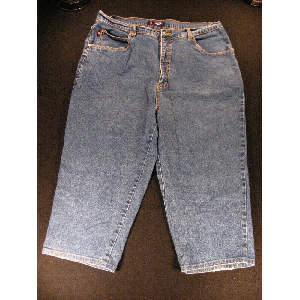 BONGO Capri Jeans  Women's 22W Blue Denim HIGH WAIST Stretch Comfort Casual